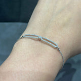 Natural Diamond Pave Set Chain Bracelet in 9K White Gold | Luxury Women’s Jewelry