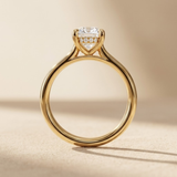 Oval 2.00ct Hidden Halo Lab Diamond Engagement Ring in 18K Yellow Gold