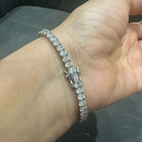 Oval Cut 7.08Ct Natural Diamond Tennis Bracelet in 18K White Gold | Fine Jewelry