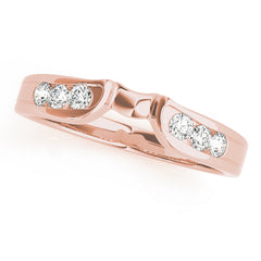 Curved Bands Half Eternity Ring in Gold & Platinum