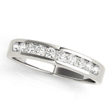Round Channel Set Half Eternity Ring in Gold & Platinum