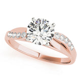 Luxe Bypass Round Diamond Engagement Ring — 9K/18K Gold & Platinum
