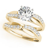 Luxe Bypass Round Diamond Engagement Ring — 9K/18K Gold & Platinum