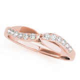 Split Shank Curved Half Eternity Ring in Gold & Platinum