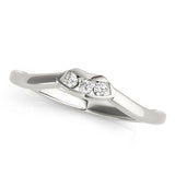3-Stone Curved Half Eternity Ring in Gold & Platinum