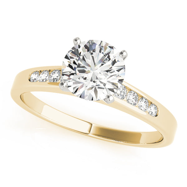 Signature Channel-Set Round Diamond Engagement Ring — 9K/18K Gold & Platinum