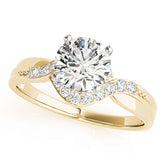 Artisan Bypass Round Diamond Engagement Ring — 9K/18K Gold & Platinum