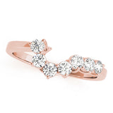 Curved Bands Half Eternity Ring in Gold & Platinum