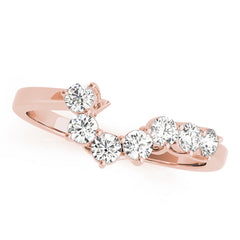 Curved Bands Half Eternity Ring in Gold & Platinum