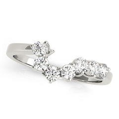 Curved Bands Half Eternity Ring in Gold & Platinum