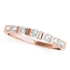 Single Row Bar Set Half Eternity Ring in Gold & Platinum