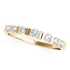 Single Row Bar Set Half Eternity Ring in Gold & Platinum