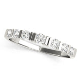 Single Row Bar Set Half Eternity Ring in Gold & Platinum