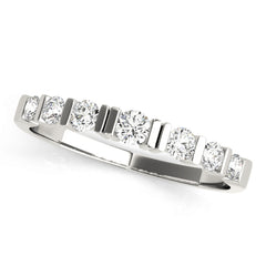 Single Row Bar Set Half Eternity Ring in Gold & Platinum