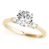 Eternal Three-Stone Baguette Round Diamond Engagement Ring — 9K/18K Gold & Platinum
