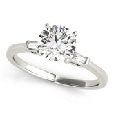 Eternal Three-Stone Baguette Round Diamond Engagement Ring — 9K/18K Gold & Platinum