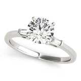 Eternal Three-Stone Baguette Round Diamond Engagement Ring — 9K/18K Gold & Platinum