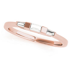 Baguette Half Eternity Ring in Gold & Platinum