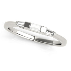 Baguette Half Eternity Ring in Gold & Platinum