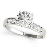 Radiant Channel-Set Round Diamond Engagement Ring — 9K/18K Gold & Platinum