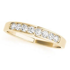Prong in Channel Half Eternity Ring in Gold & Platinum