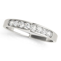 Prong in Channel Half Eternity Ring in Gold & Platinum
