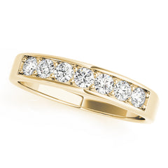 Prong in Channel Half Eternity Ring in Gold & Platinum