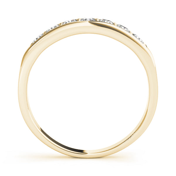 Prong in Channel Half Eternity Ring in Gold & Platinum