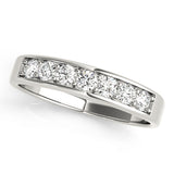 Prong in Channel Half Eternity Ring in Gold & Platinum