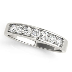 Prong in Channel Half Eternity Ring in Gold & Platinum