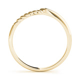 Braided Style Curved Wedding Gold Band