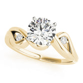 Couture Bypass Round Diamond Engagement Ring — 9K/18K Gold & Platinum