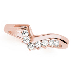 Curved Bands Half Eternity Ring in Gold & Platinum