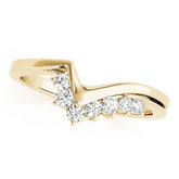 Curved Bands Half Eternity Ring in Gold & Platinum