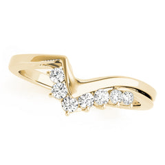Curved Bands Half Eternity Ring in Gold & Platinum