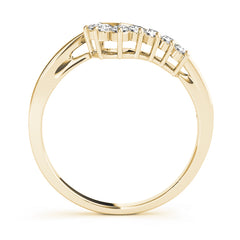 Curved Bands Half Eternity Ring in Gold & Platinum