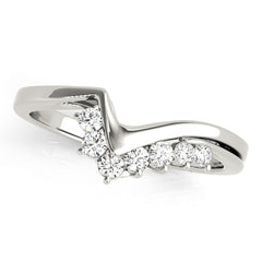 Curved Bands Half Eternity Ring in Gold & Platinum