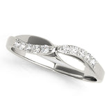 Split Shank Curved Half Eternity Ring in Gold & Platinum
