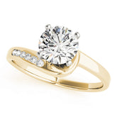 Graceful Bypass Round Diamond Engagement Ring — 9K/18K Gold & Platinum