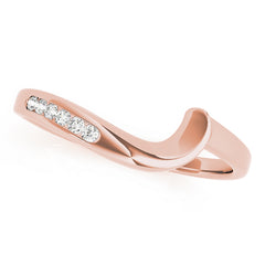 Single Row Curved Half Eternity Ring in Gold & Platinum