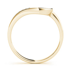 Single Row Curved Half Eternity Ring in Gold & Platinum