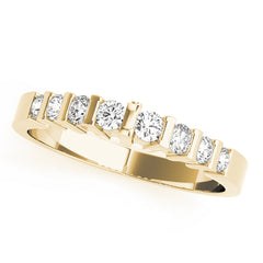 Bar Set Wedding Half Eternity Ring in Gold & Platinum