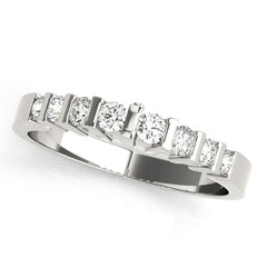 Bar Set Wedding Half Eternity Ring in Gold & Platinum
