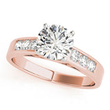 Pristine Channel-Set Round Diamond Engagement Ring — 9K/18K Gold & Platinum