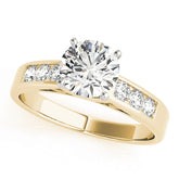 Pristine Channel-Set Round Diamond Engagement Ring — 9K/18K Gold & Platinum