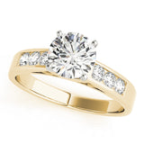 Pristine Channel-Set Round Diamond Engagement Ring — 9K/18K Gold & Platinum
