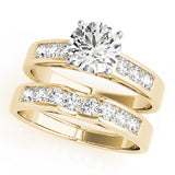 Pristine Channel-Set Round Diamond Engagement Ring — 9K/18K Gold & Platinum