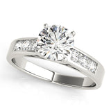 Pristine Channel-Set Round Diamond Engagement Ring — 9K/18K Gold & Platinum