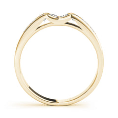 Channel Set Curved Half Eternity Ring in Gold & Platinum