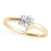 Adored Bypass Round Diamond Engagement Ring — 9K/18K Gold & Platinum